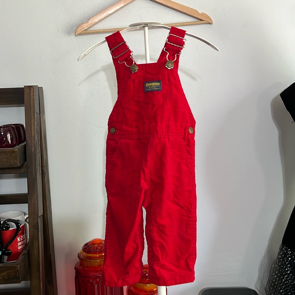 Vintage OshKosh B'gosh Red Corduroy Overalls